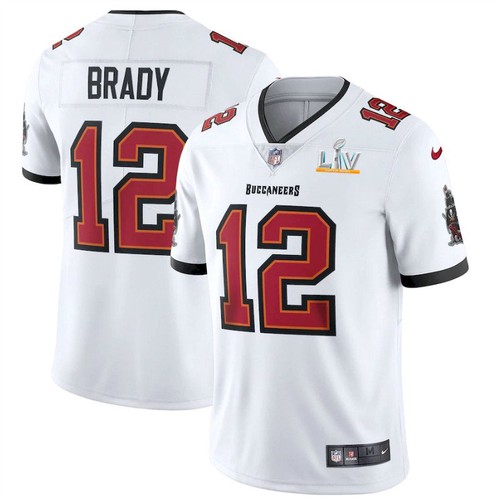 Men's Tampa Bay Buccaneers #12 Tom Brady White NFL 2021 Super Bowl LV Limited Stitched Jersey